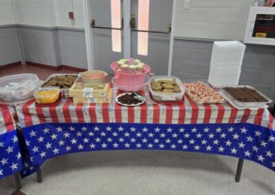 Pot luck spread Mineral Wells senior Center 4th July party